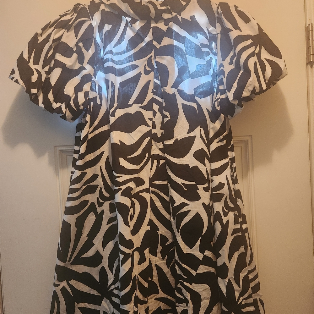 MSK Black and White Patterned Dress